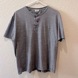 Large Regular Fit Gray Lacoste Tee 100% Cotton